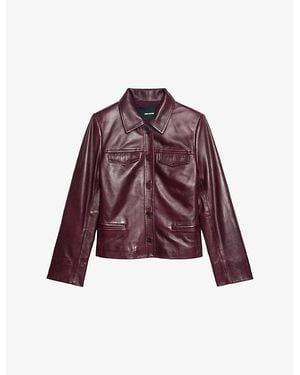 Zadig & Voltaire Liam Regular-Fit Leather Jacket - Purple