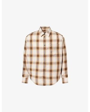 Ami Paris Ami De Coeur Embossed Check Woven Shirt - Natural
