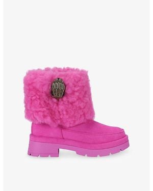 Kurt Geiger Blighty Cozy Suede Ankle Boots - Pink