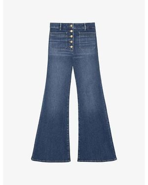 Reiss Cali Flared Stretch-Denim Jeans - Blue