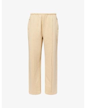 ADANOLA Wide-Leg Zip-Pocket Cotton Jogging Bottoms - Natural