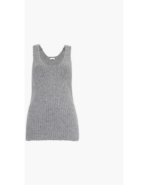 Dries Van Noten Mid Teade Sleeveless Stretch-Woven Blend Top - Grey