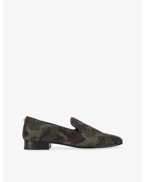 Kurt Geiger Ace Camo Suede Loafers - Black