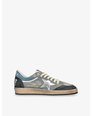 Golden Goose Ballstar Double Leather Low-Top Trainers - Blue