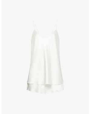 Olivia Von Halle Bella Silk Satin Camisole Set - White