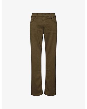 PAIGE Normandie Straight-Leg Stretch-Denim Jeans - Green