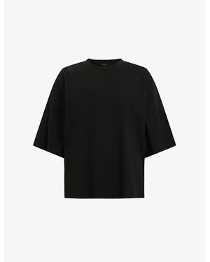 AllSaints Amelie Underground Sequin-Embroidered Relaxed-Fit Organic-Cotton T-Shirt Xxl - Black