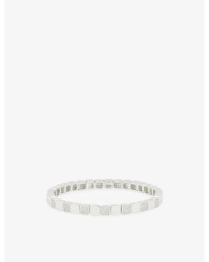 Lisa Gozlan The Duo Square Mixer Sterling-Plated Brass And Cubic Zirconia Bracelet - White