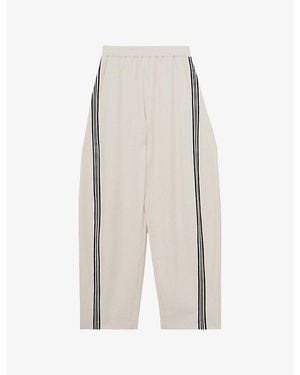 Reiss Elle Side-Strap Barrel-Leg Woven Pants - White
