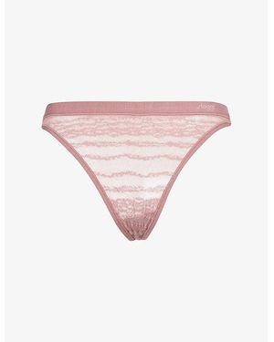 Sloggi Free Evolve Mid-Rise Lace Thong - Pink