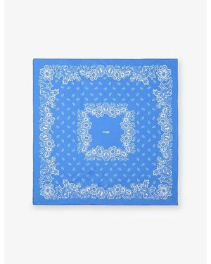 Maje Bandana-Print Silk Scarf - Blue