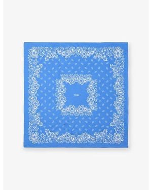 Maje Bandana-Print Silk Scarf - Blue