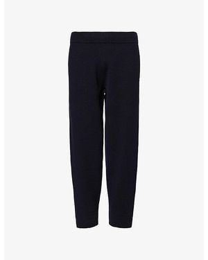 dunhill Drawstring Regular-Fit Cotton And Cashmere Trousers - Blue