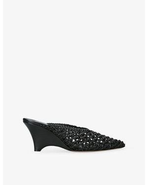 Le Monde Beryl Victoria Leather Mules - Black