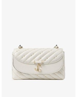 Jimmy Choo Curve Small Leather Crossbody Bag - White