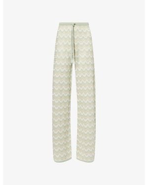 Devon Windsor Fiora Stripe Knitted Trousers - Natural