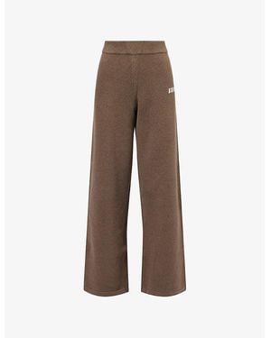 ADANOLA Varsity Knit Straight-Leg Jogging Bottoms - Brown
