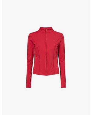 The Couture Club Sculpting Jersey-Stretch Zip-Up Jacket - Red