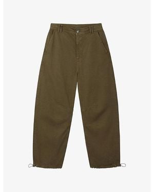 The White Company Barrel-Leg Lyocell And Cotton Trousers - Green