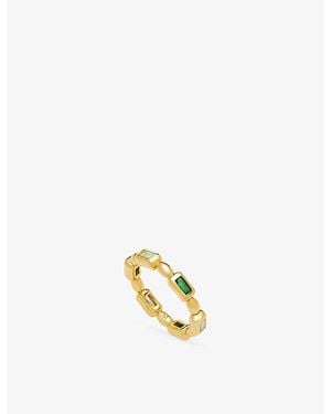 Missoma Molten Gemstone 18Ct-Plated Brass Stacking Ring - Metallic