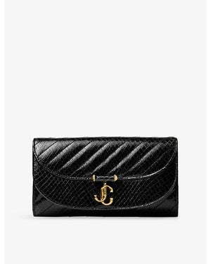 Jimmy Choo Curve Quilted Leather Wallet-On-Chain - Black