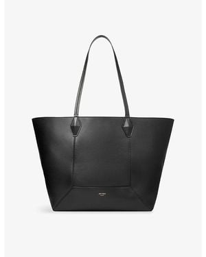 Jimmy Choo Diamond Logo-Embossed Medium Leather Tote Bag - Black