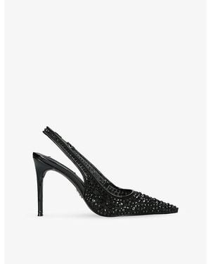 Steve Madden Reyes-R Woven Heeled Slingback Courts - Black