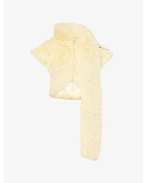 Jaded London Saskia Cropped Faux-Fur Jacket And Oversized Scarf - Yellow