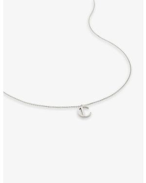 Monica Vinader C Letter-Charm Sterling- Pendant Necklace - White