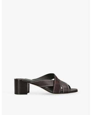 Tod's Cuoio Leather Heeled Mules - Black