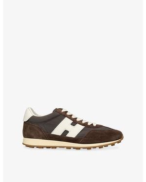 Hogan H727 Suede And Woven Trainers - Brown