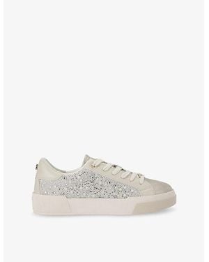 Carvela Kurt Geiger Santiana Jewel Low-Top Faux-Leather Sneakers - White