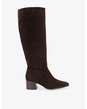 Dune Tautly Suede Knee-High Boots - Black