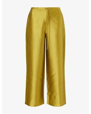 Reformation Olina Cropped Woven Pants - Yellow