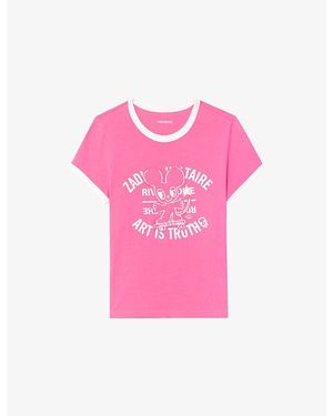 Zadig & Voltaire Woos Mouse-Print Cotton-Jersey T-Shirt - Pink