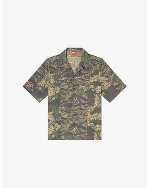 DIESEL S-Brack-Epbw Camouflage-Print Woven Shirt - Grey