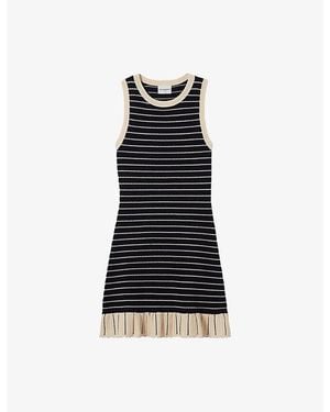 Claudie Pierlot Striped Sleeveless Knitted Mini Dress - Blue