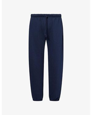 Skims Fleece Lounge Relaxed-Fit Cotton-Blend Jogging Bottoms - Blue