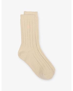 Sweaty Betty Cozy Ribbed Stretch-Knit Socks - Natural