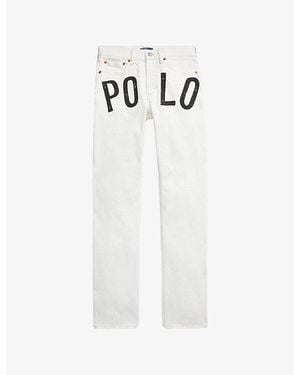 Polo Ralph Lauren Logo-Print Straight-Leg Jeans - White