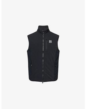 Manors Logo-Print Padded Shell Gilet - Blue