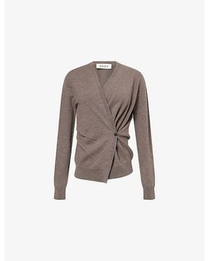RÓHE Frames Twist-Front Ballet Wool-Blend Cardigan - Brown
