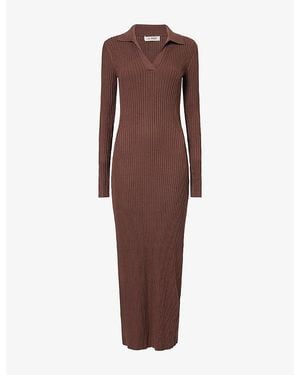 4th & Reckless Corey Polo Knitted Maxi Dress - Brown