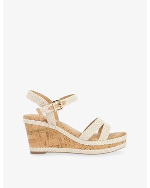 Dune Kipling Woven Wedge Sandals - Natural