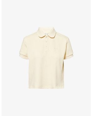 Sandy Liang Louise Cropped Cotton Piqué Blend Polo Shirt - Natural