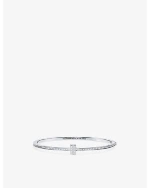 Tiffany & Co. Tiffany T 18Ct- And 0.31Ct Brilliant-Cut Diamond Bangle - White
