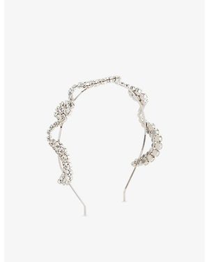 Simone Rocha Embellished-Tone Metal Headband - White