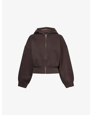 WE Are Tala Cocoon Zip-Through Cotton-Blend Hoody - Brown
