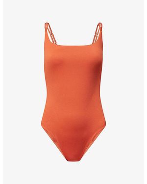 Max Mara Open-Back Double-Strap Swimsuit - Red