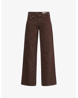 Rag & Bone Saige Straight-Leg Denim Jeans - Brown